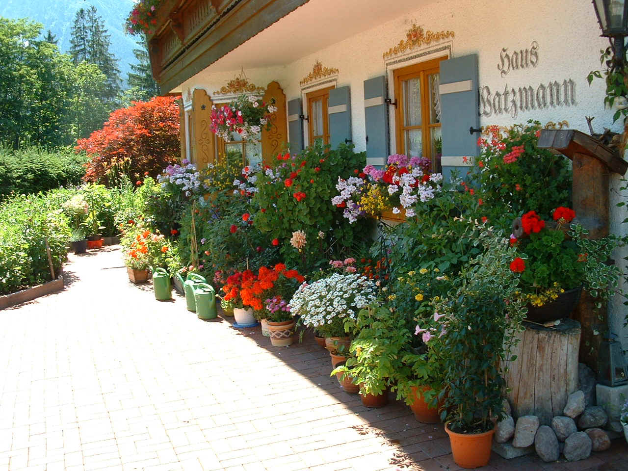 Sehr sch�n sind die Blumen am Haus Watzmann