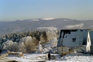 Blick von Masserberg zum oberen Becken des Pumpspeicherwerkes